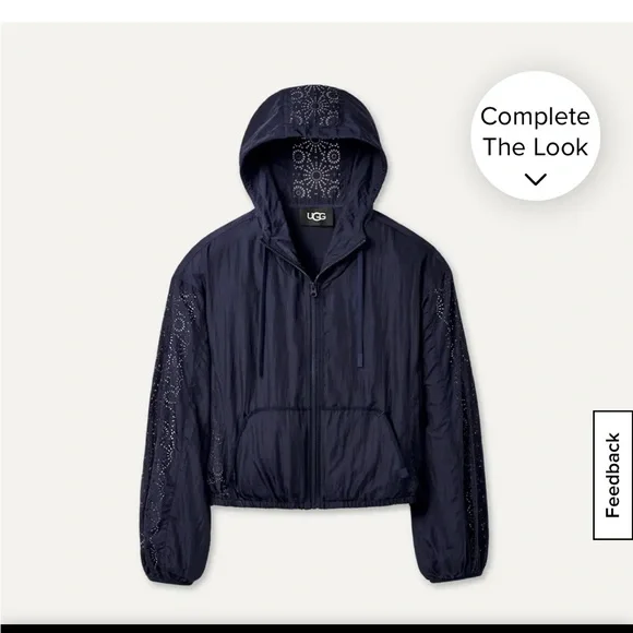 Authentic UGG Chiara Full-zip Hooded Jacket Women's S, Sophisticated Navy Blue! - Picture 10 of 13